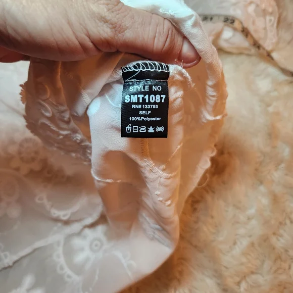 POL large Oversize White Sheer Peasant Blouse Top - Picture 7 of 9